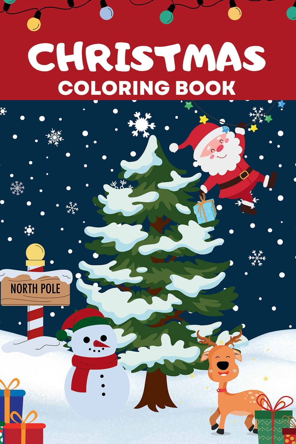 Christmas Colorful Illustrated English Coloring Book